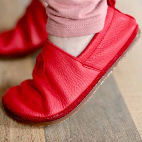 Pololo Barfußschuh Uni Leder Rot Angebote