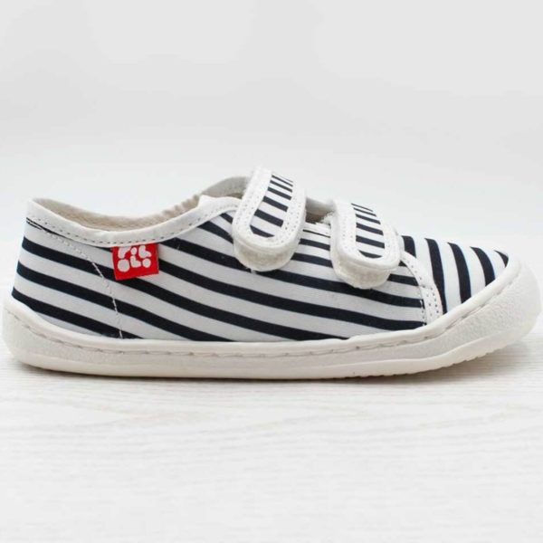 Pololo Barfuß-Sneaker Blau gestreift Restgrößen Preisnachlass