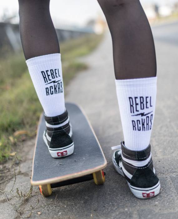 Rebel Rockers Font Sneaker Sock white Große Rabatte