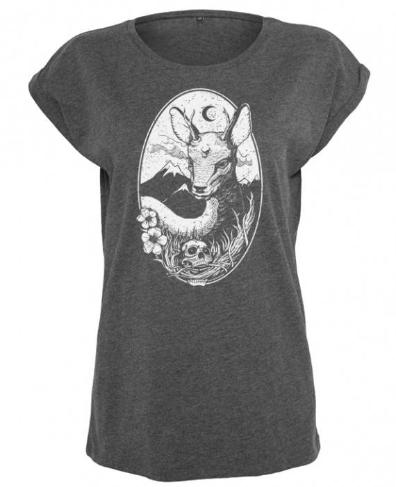 Rebel Rockers Deer Girl Loosefit Tee dark greyheather Angebote
