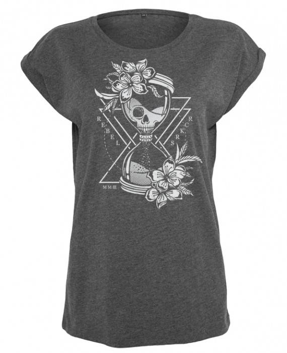 Rebel Rockers Hourglass Girl Loosefit Tee dark greyheather im Angebot