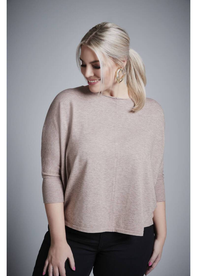 ROCK YOUR CURVES by Angelina Strickshirt in taupeArtikelnummer RYC-LCAK-0646-102 Meist gekauft