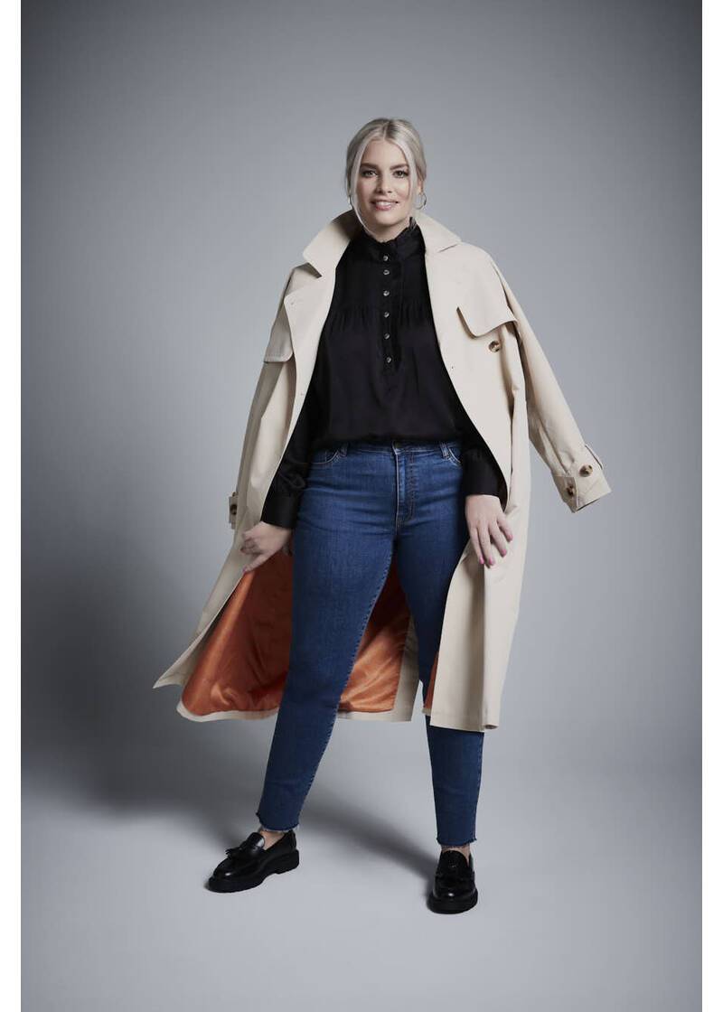 ROCK YOUR CURVES by Angelina Trenchcoat in EcruArtikelnummer RYC-LCAK-0496-101 Blitzverkäufe