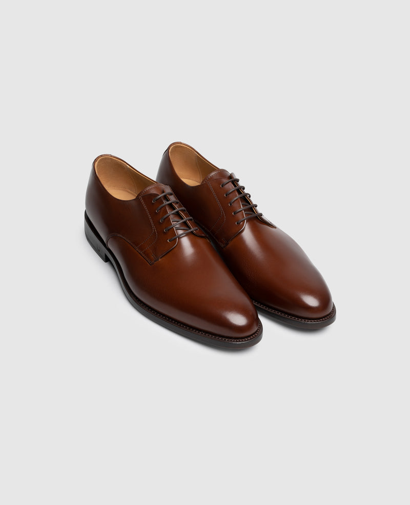 Shoepassion Rahmengenähter Plain Derby Herrenschuh aus Leder Henry Stevens Shoepassion Blitzangebot