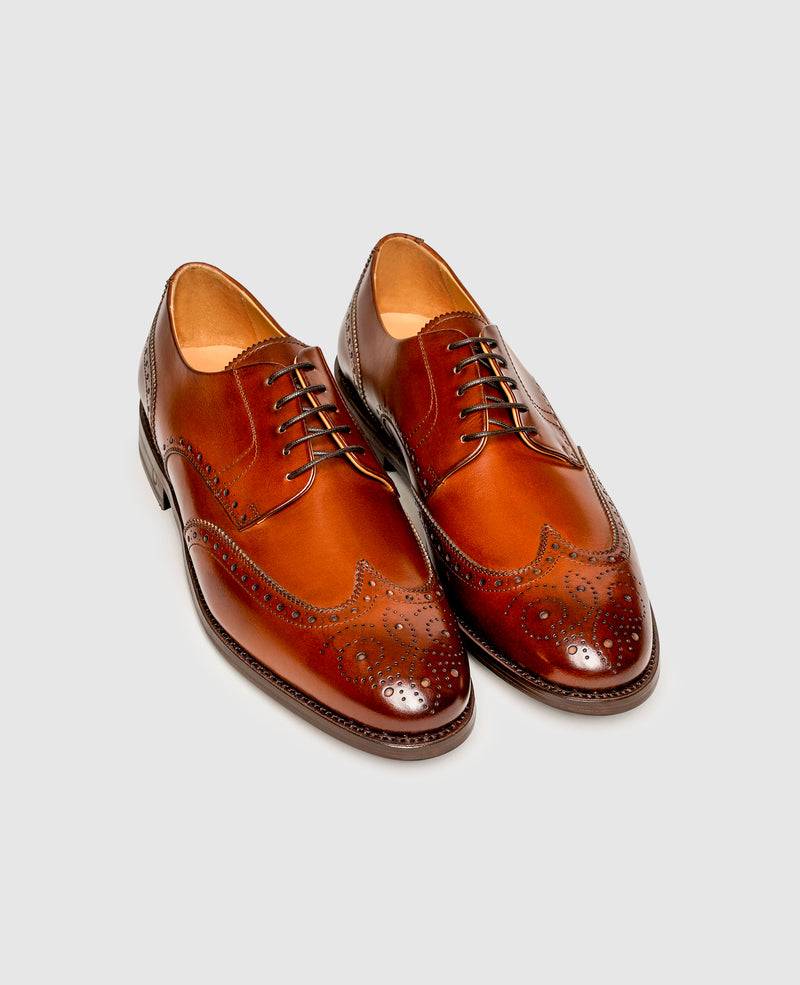 Shoepassion Rahmengenähte Full-Brogue Derby Herrenschuhe mit Glattleder Shoepassion Räumungsverkauf