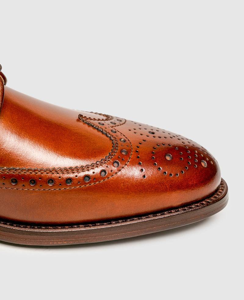 Shoepassion Rahmengenähte Full-Brogue Derby Herrenschuhe mit Glattleder Shoepassion Räumungsverkauf
