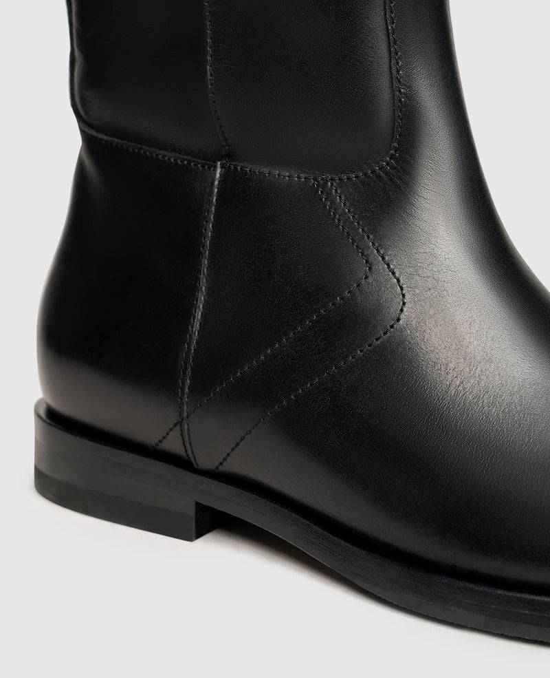 Shoepassion Klassischer Glattleder-Schaftstiefel für Damen Henry Stevens Shoepassion 50% Rabatt mit kostenlosem Versand