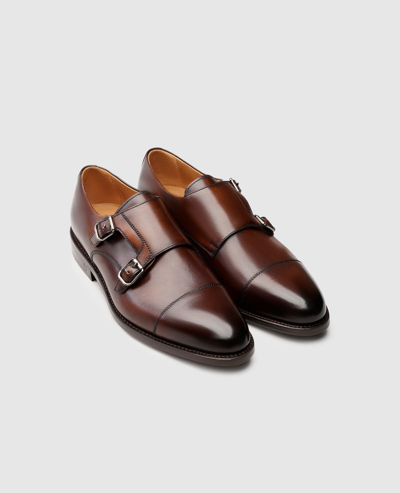 Shoepassion Rahmengenähter Herren Doppel-Monkstrap mit Patina Henry Stevens Shoepassion Online Shopping