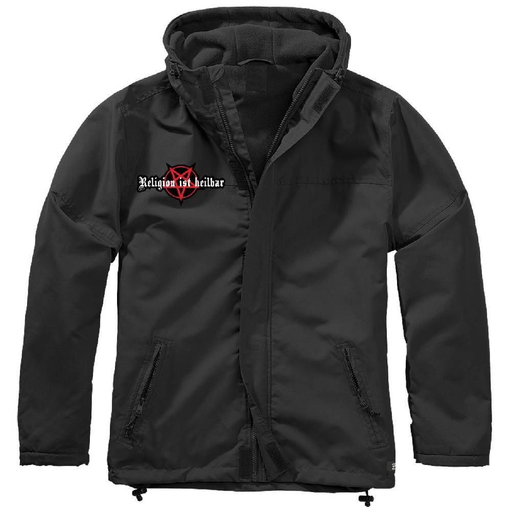 Spass Kostet Gefütterter Windbreaker Jacke mit Aufnäher Religion ist heilbar 666 Größe S bis 7XL Letzte 3 Tage