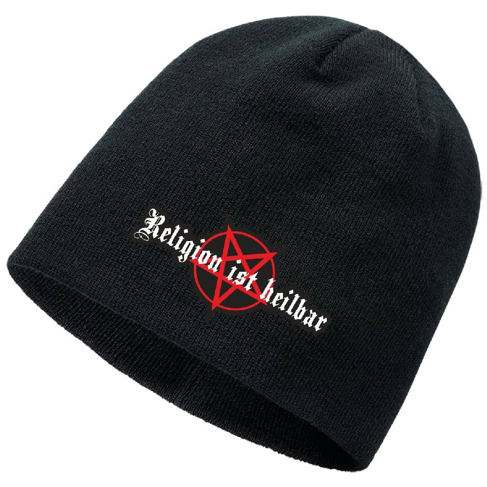 Spass Kostet Beanie mit Aufnäher Religion ist heilbar 666 Bis zu 65% Rabatt