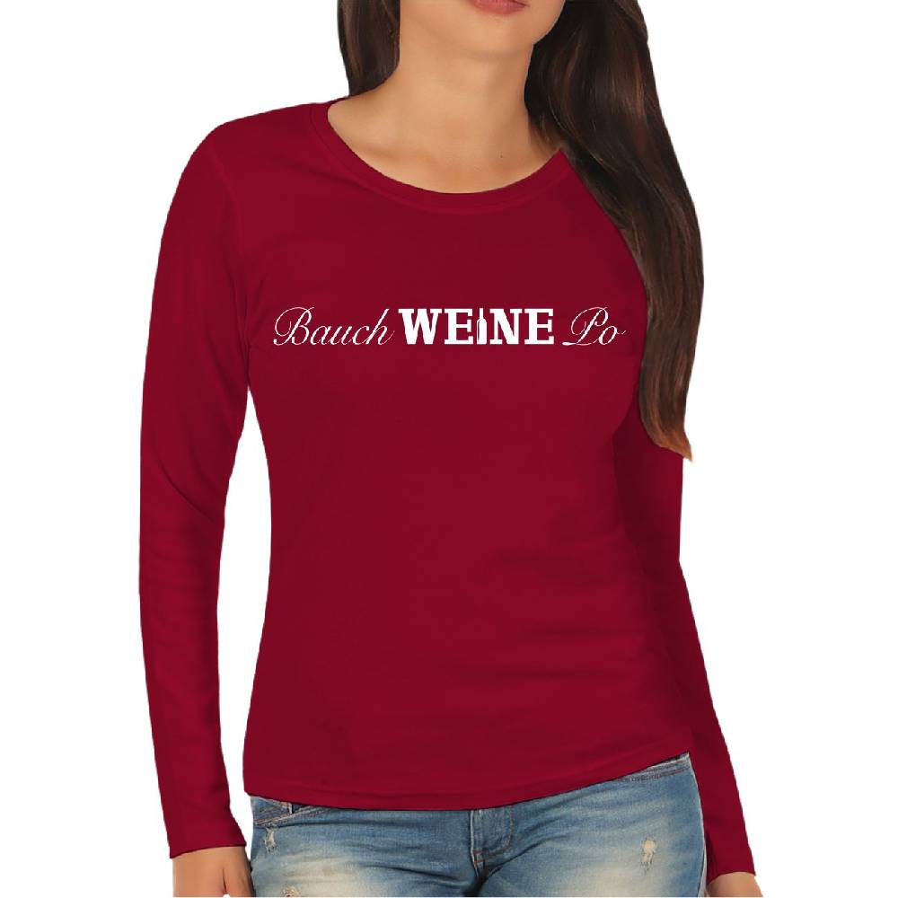 Spass Kostet Damen Langarmshirt Longsleeve Bauch WEINE Po Outlet
