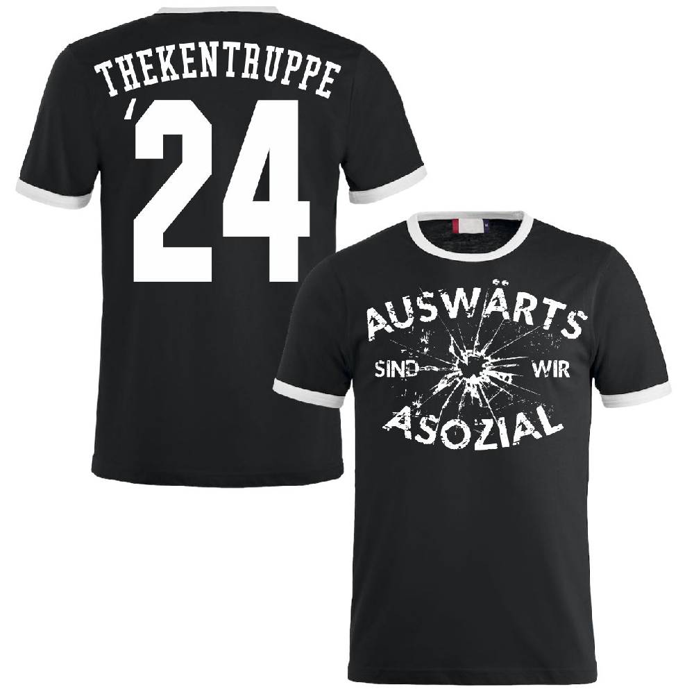 Spass Kostet Männer T-Shirt Auswärts sind wir Asozial Thekentruppe 2024 S bis 8XL Meist gekauft