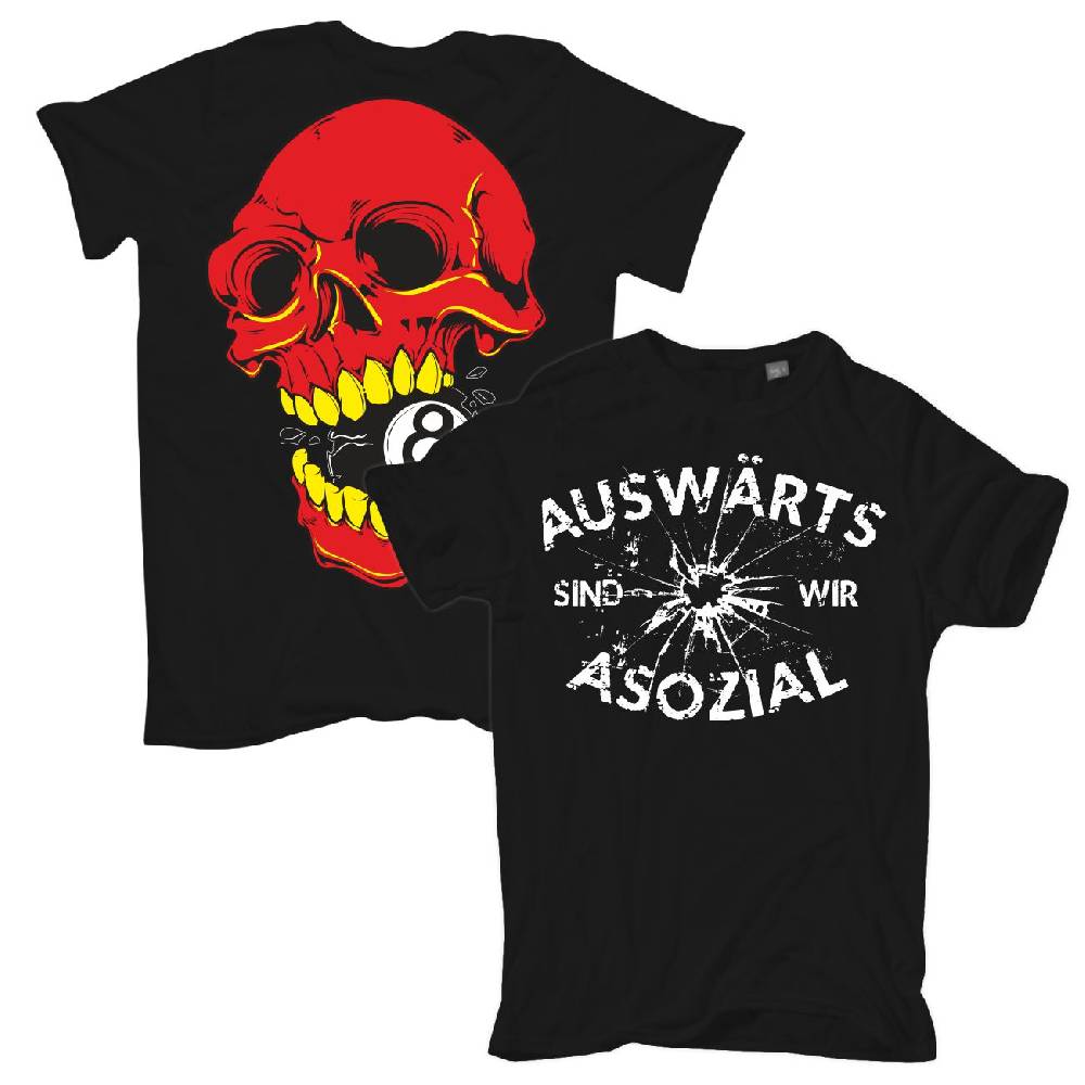 Spass Kostet Männer T-Shirt Auswärts sind wir Asozial 8 ball Totenkopf S bis XXL Blitzverkäufe