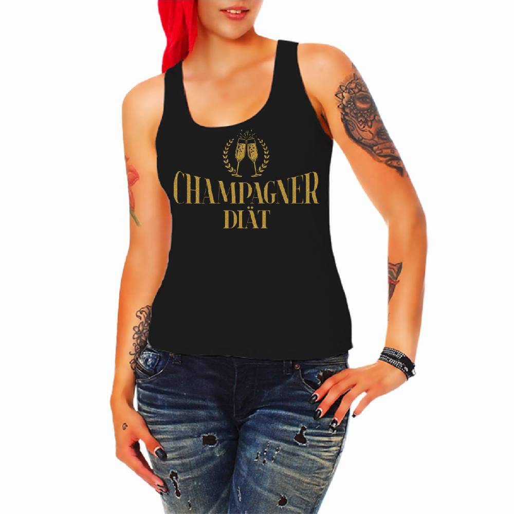 Spass Kostet Damen Tank Top Champagner Diät in GOLD Letzte 3 Tage
