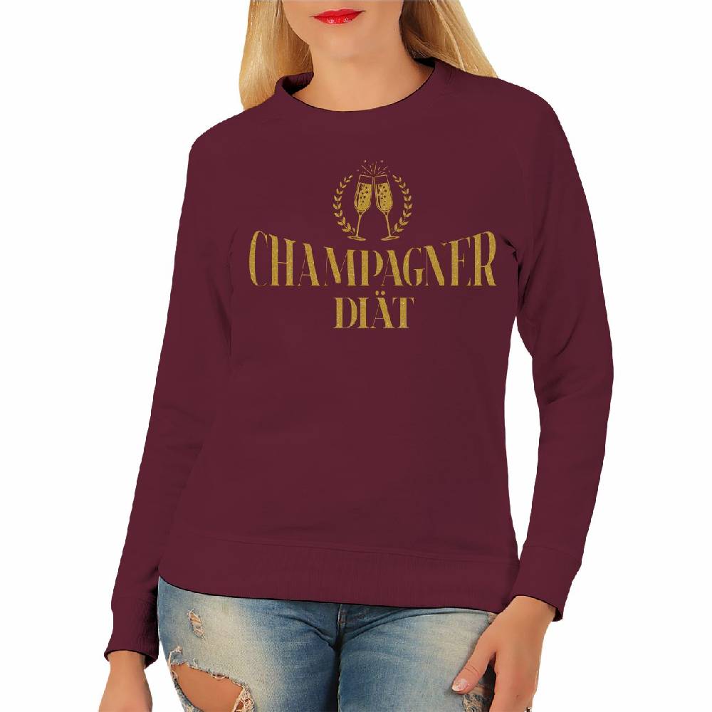 Spass Kostet Damen Pullover Sweatshirt Champagner Diät in GOLD Letzte 2 Tage