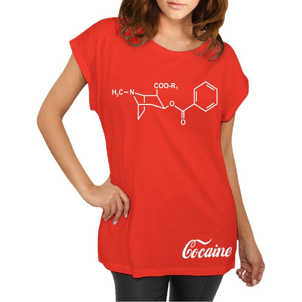 Spass Kostet Longshirt Damen weit geschnitten Formel Cocaine Riesige Ersparnisse