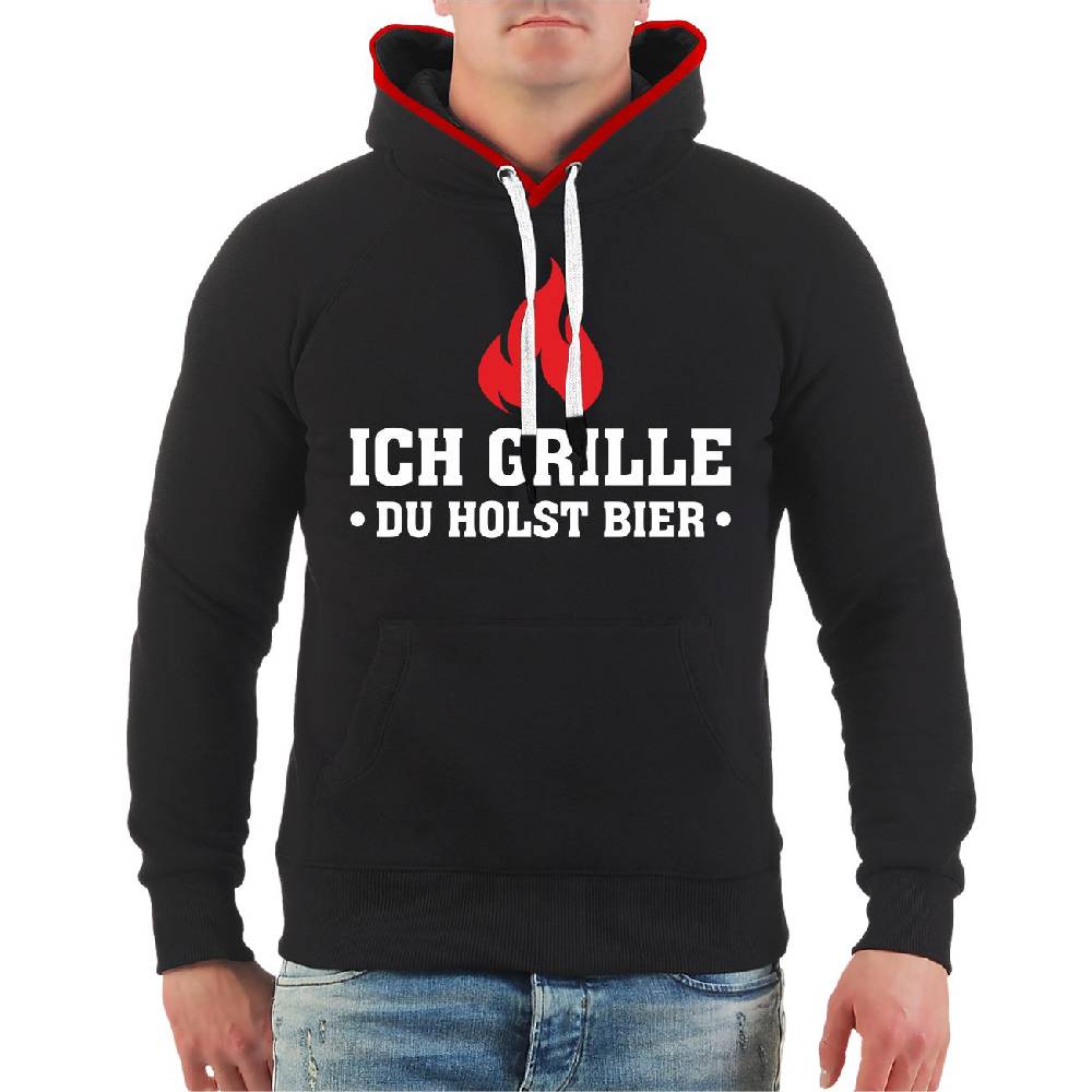 Spass Kostet 3 farbiger Kapuzenpullover ICH GRILLE du holst Bier Exklusivangebot