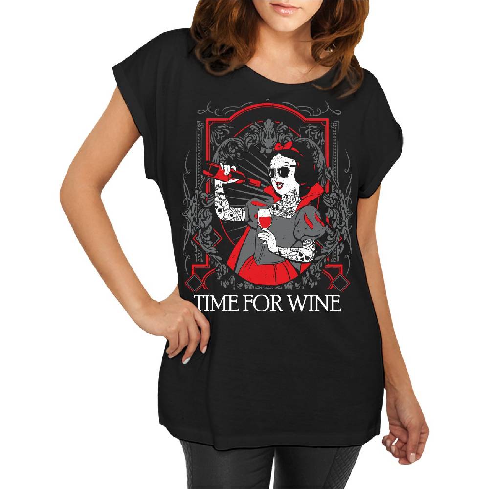Spass Kostet Longshirt Damen weit geschnitten Time for Wine Kostenloser Versand