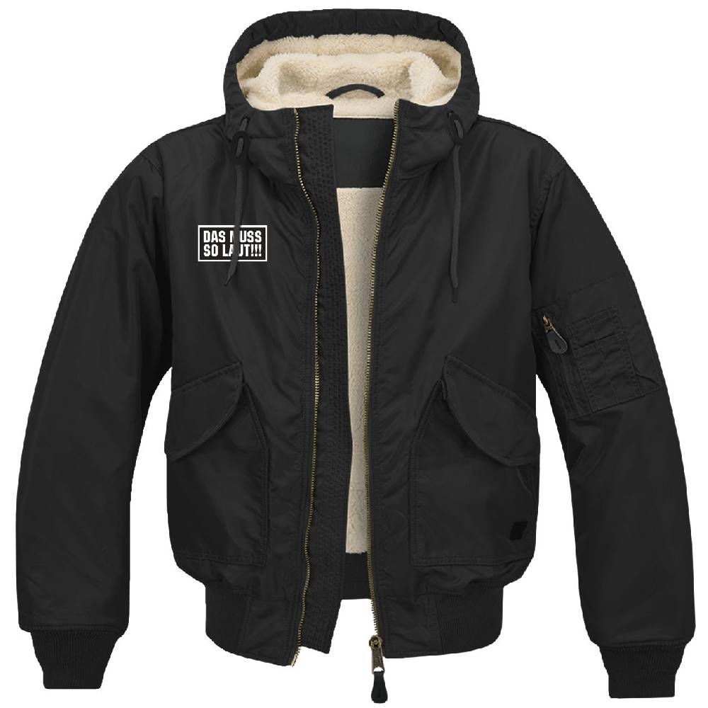Spass Kostet Winter Bomberjacke mit Fell und Kapuze DAS MUSS SO LAUT Großer Ausverkauf