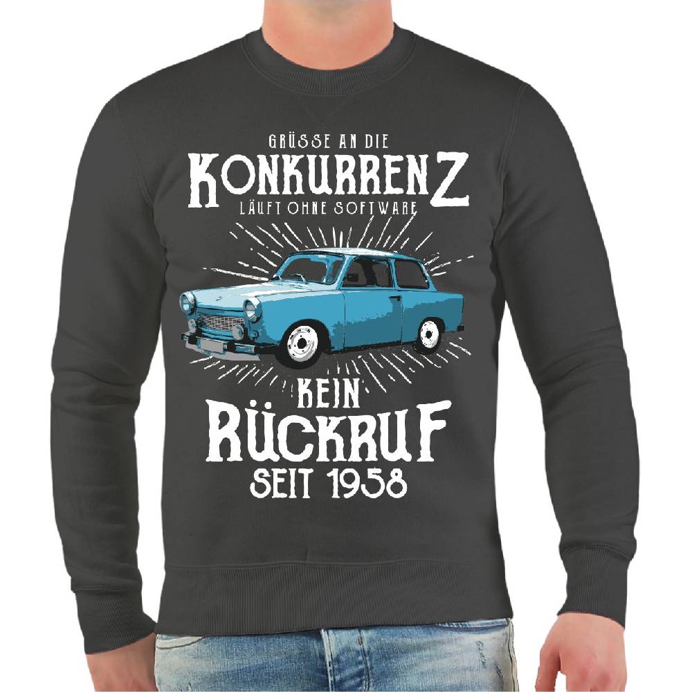Spass Kostet Männer Sweatshirt DDR Grüße an die Konkurrenz KEIN RÜCKRUF Nur für heute