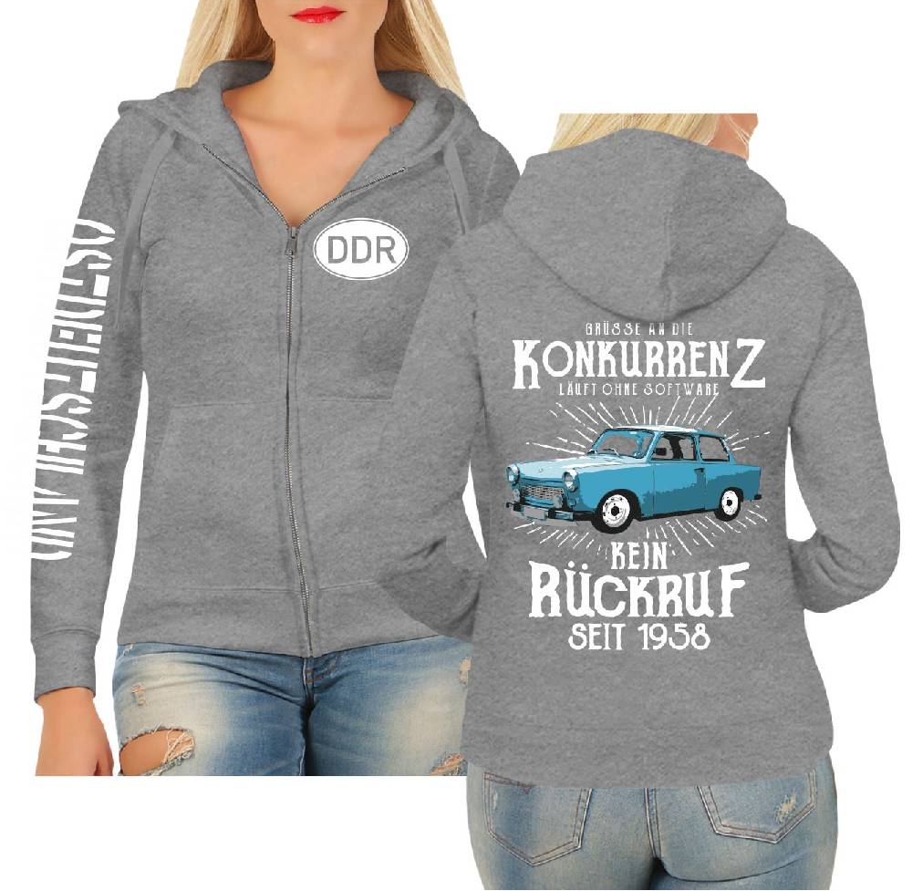 Spass Kostet Frauen Kapujacke DDR Grüße an die Konkurrenz KEIN RÜCKRUF Fabrikladen