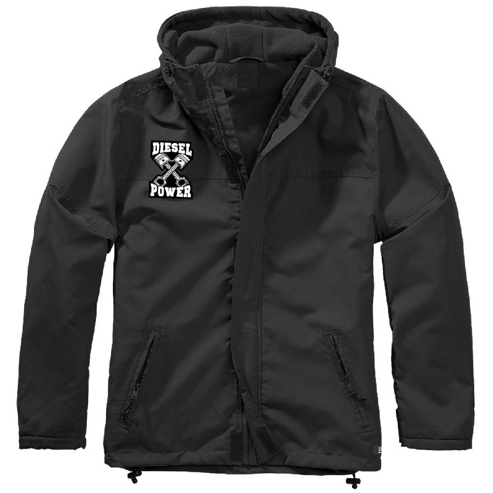Spass Kostet Gefütterter Windbreaker Jacke mit Aufnäher DIESEL POWER Kostenloser Versand
