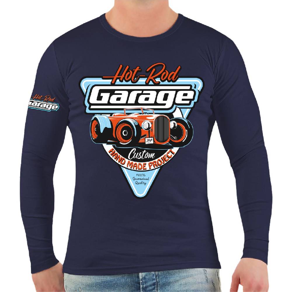 Spass Kostet Männer Longsleeve Hot rod Garage Handmade Custom Vierteljährliche Förderung
