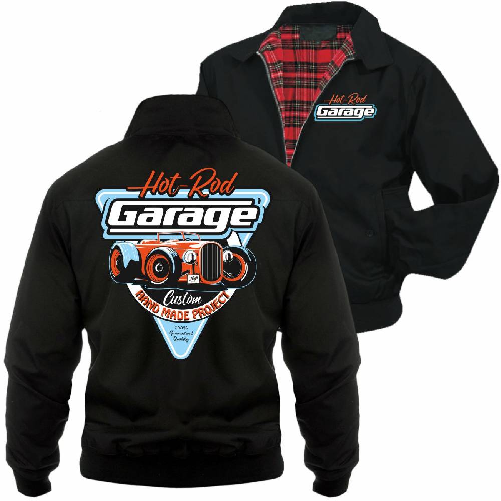 Spass Kostet Männer Harrington Jacke Hot rod Garage Handmade Custom Clearance-Verkauf