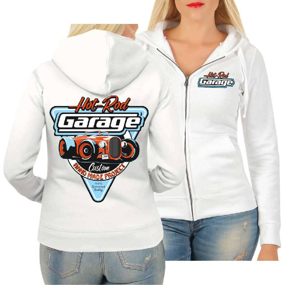 Spass Kostet Frauen Kapujacke Hot rod Garage Handmade Custom Im Verkauf