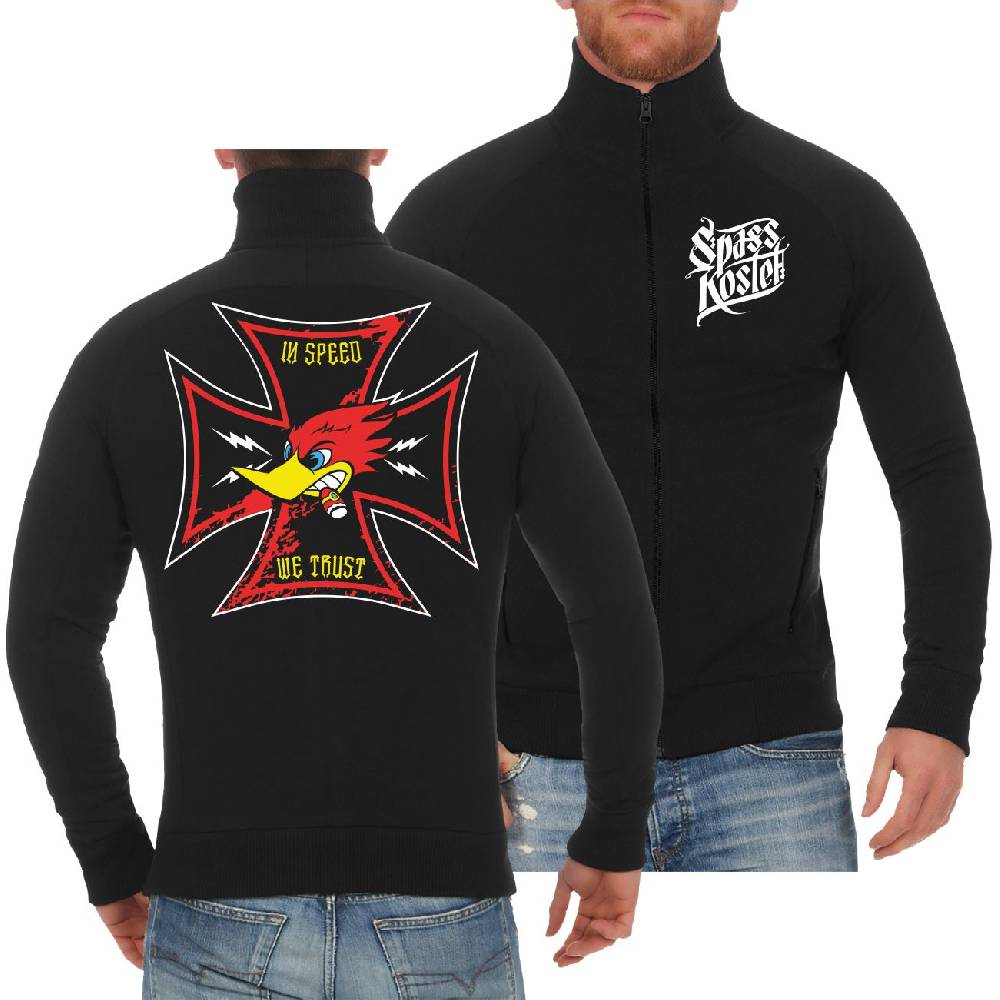 Spass Kostet Männer Sweatjacke Racing Team In Speed we trust Black Friday