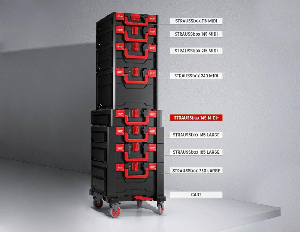 Strauss Ratch-Tech Satz, gerade in STRAUSSbox 145 midi+ Heißer Verkauf