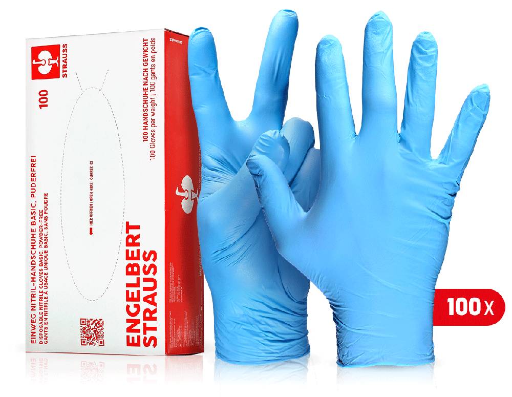 Strauss Einweg Nitril-Handschuhe Basic, puderfrei Begrenzte Freigabe