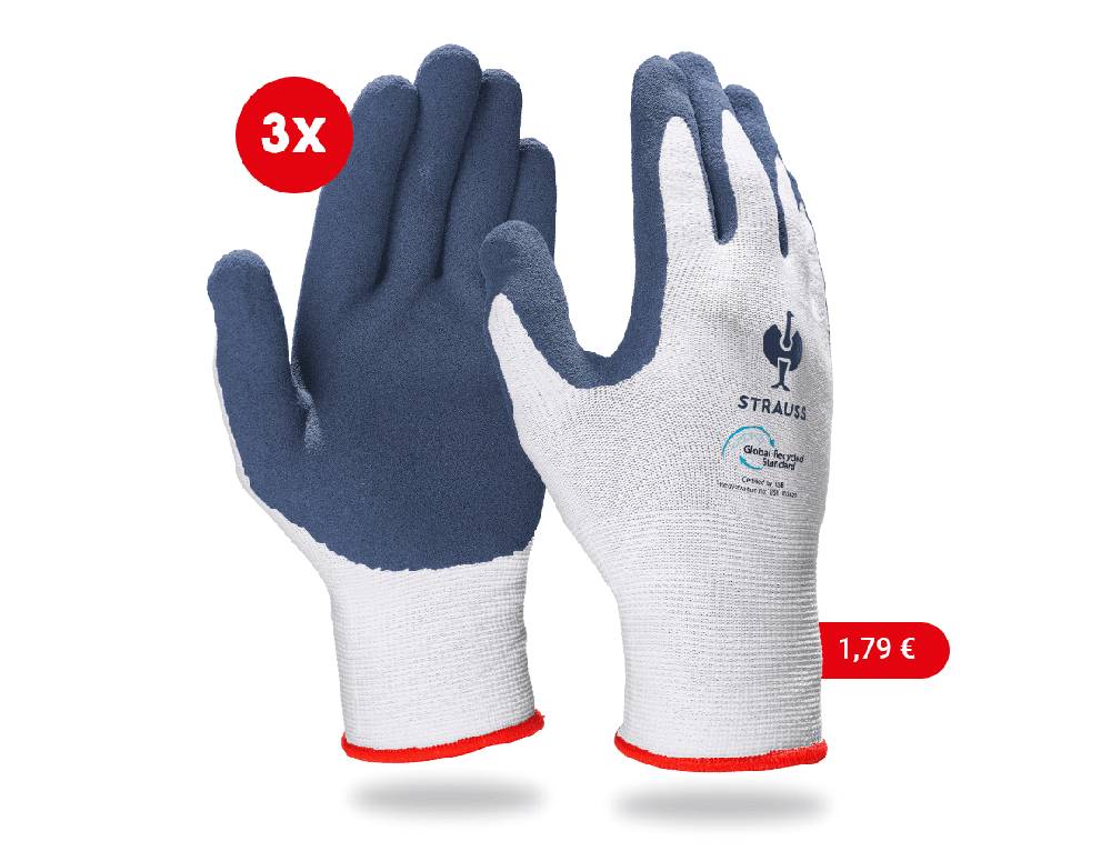 Strauss e.s. Latexschaum-Handschuhe recycled, 3 Paar Clearance-Verkauf