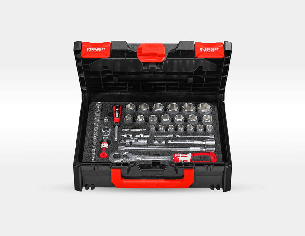 Strauss STRAUSSbox Werkzeug-Set Allround pro 1/4" + 1/2" Flash Sale