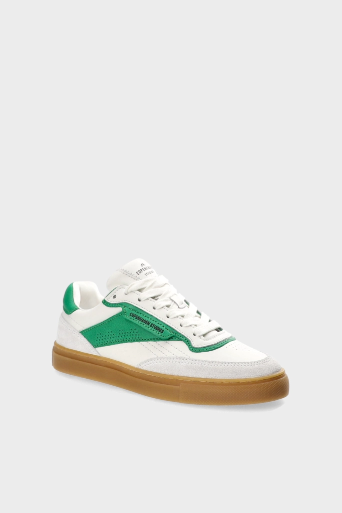 Studio Copenhagen CPH90 leather mix white/green/caramel Tiefpreis